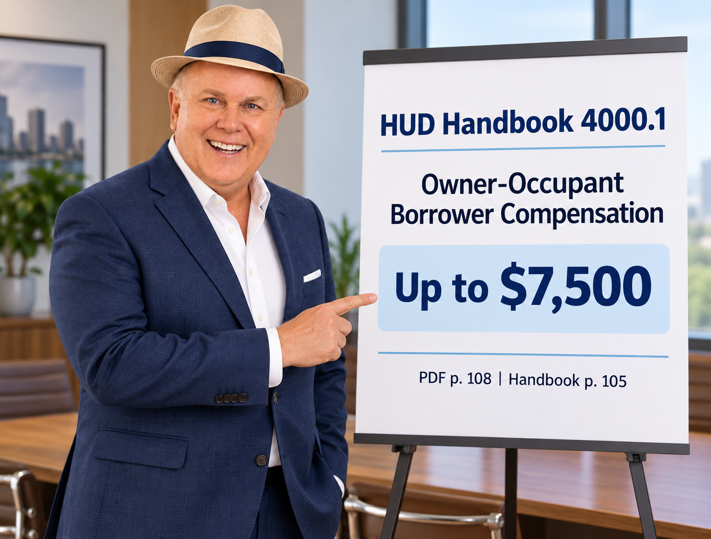 HUD Handbook 4000.1 owner-occupant borrower compensation up to $7,500
