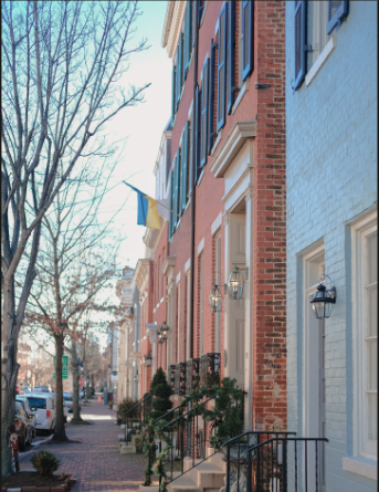 Old Town Alexandria charming storefronts and cobblestone streets