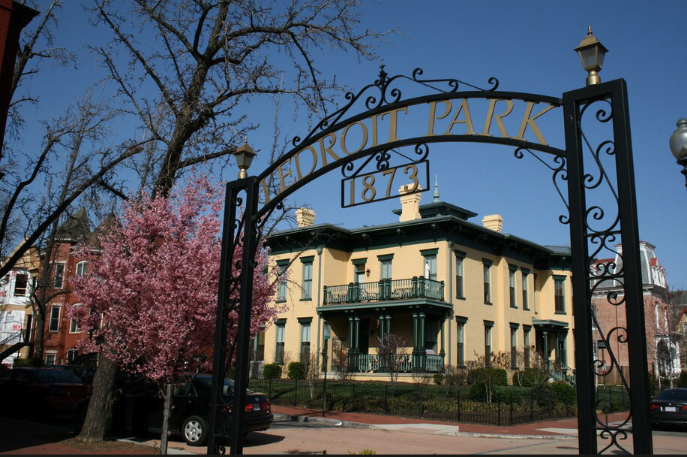 Ornate Victorian homes in the historic LeDroit Park neighborhood of Washington DC