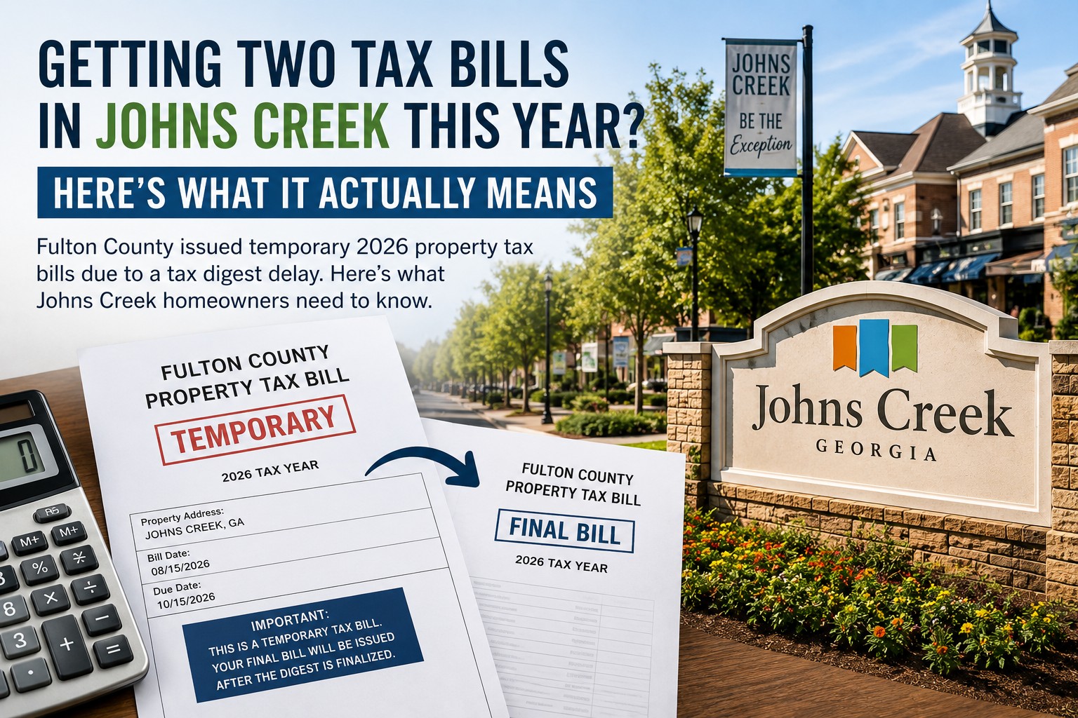 Getting Two Tax Bills in Johns Creek This Year? Here's What It Actually Means