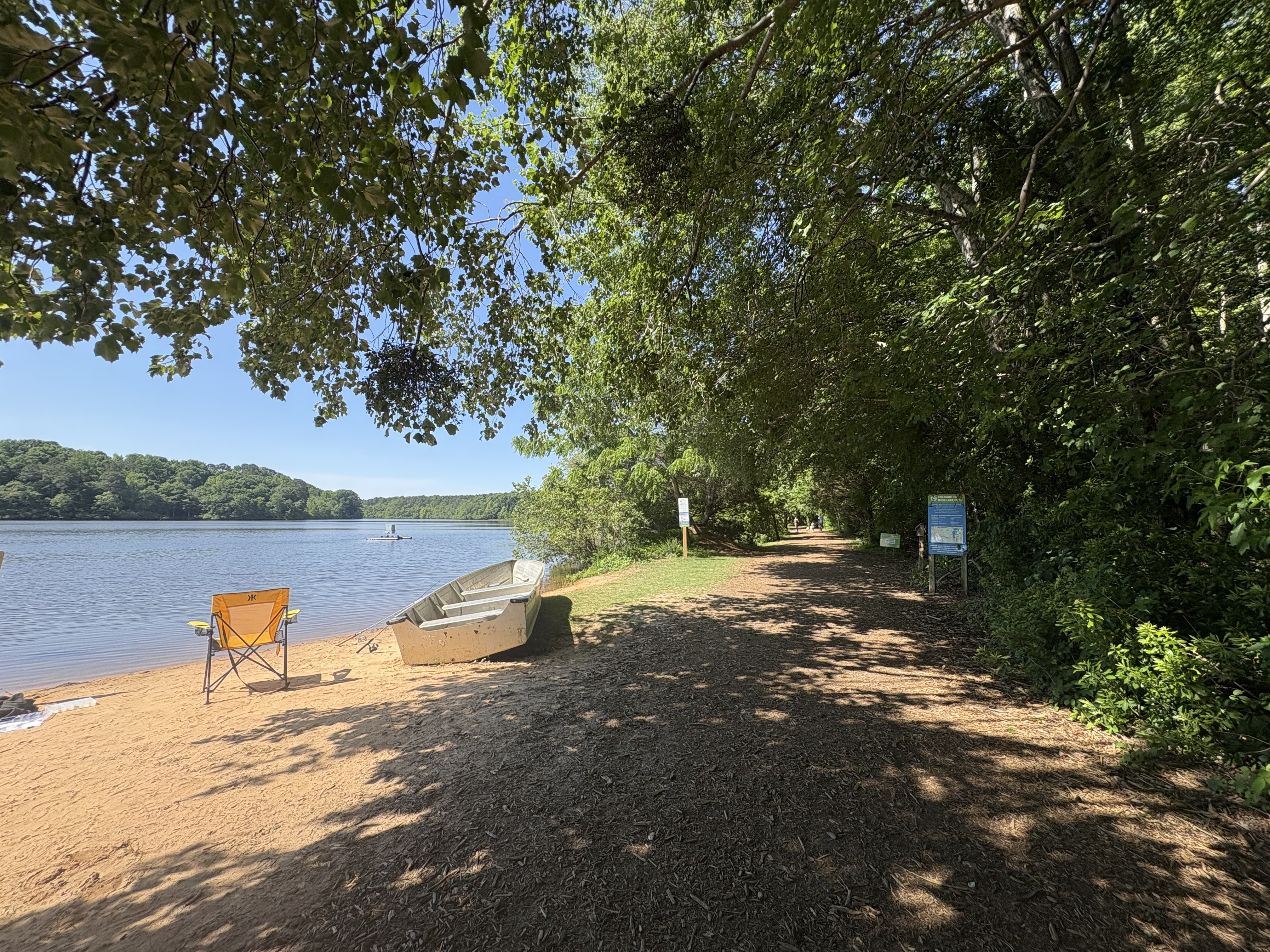 Bass Lake in Holly Springs, NC on a warm summer day