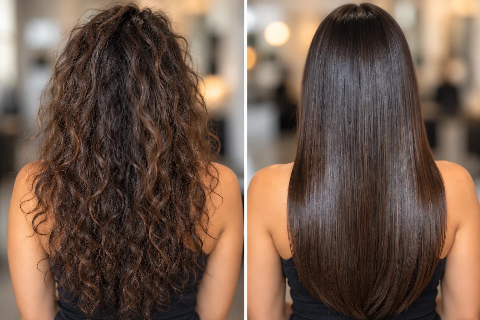 Brazilian Blowout smoothing treatment before and after