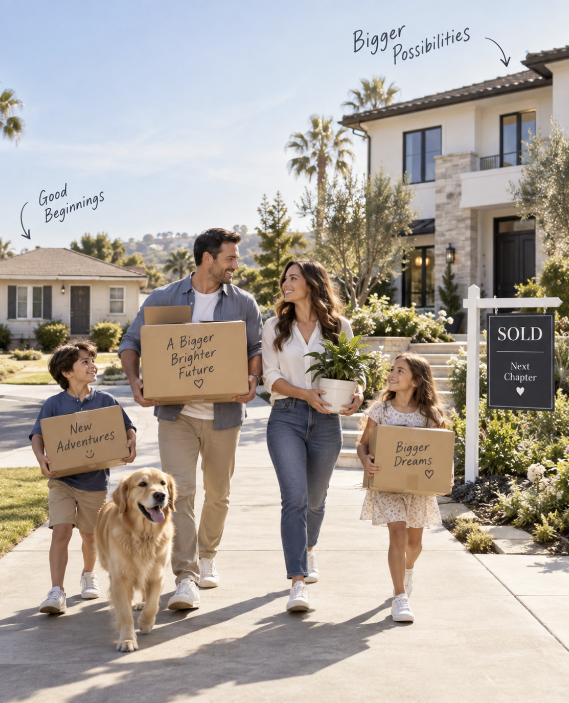 Illustration of the journey from first home to your next home
