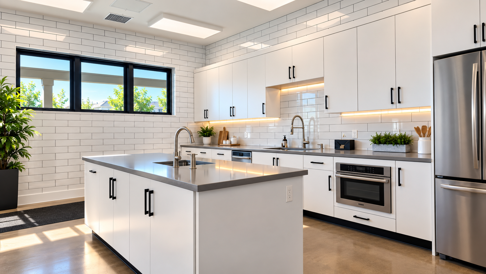 Builder rendering of the café kitchen and serving counter at Club Liberty, Summit at Liberty, Rio Vista