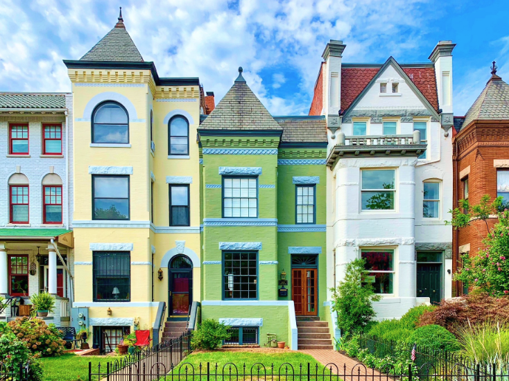Historic row houses on Capitol Hill in Washington DC
