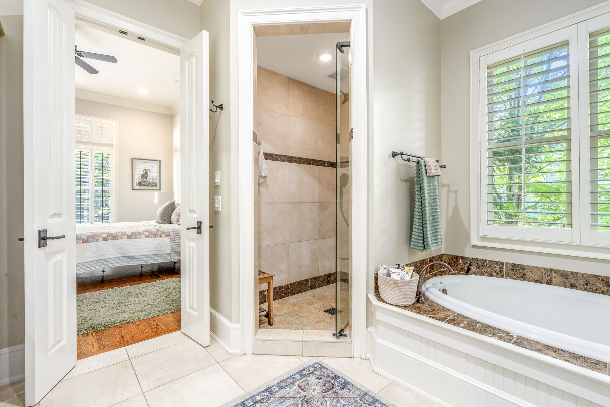 Master bathroom with oversized shower