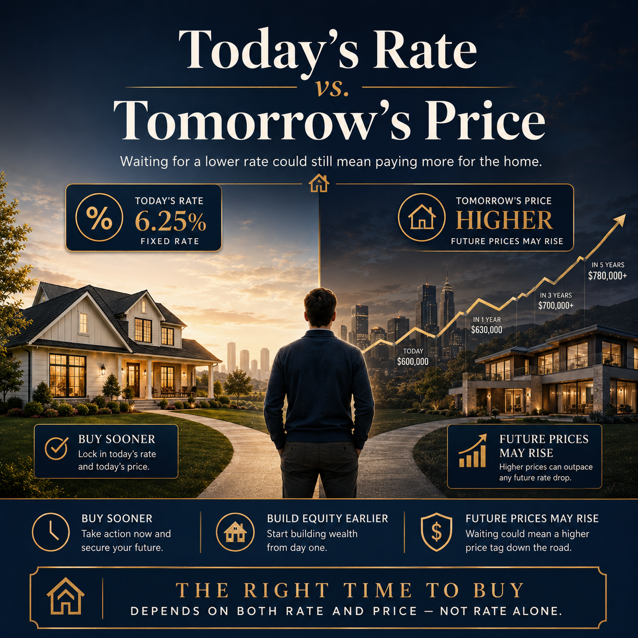 Illustration of the real cost of waiting for better interest rates on a home purchase