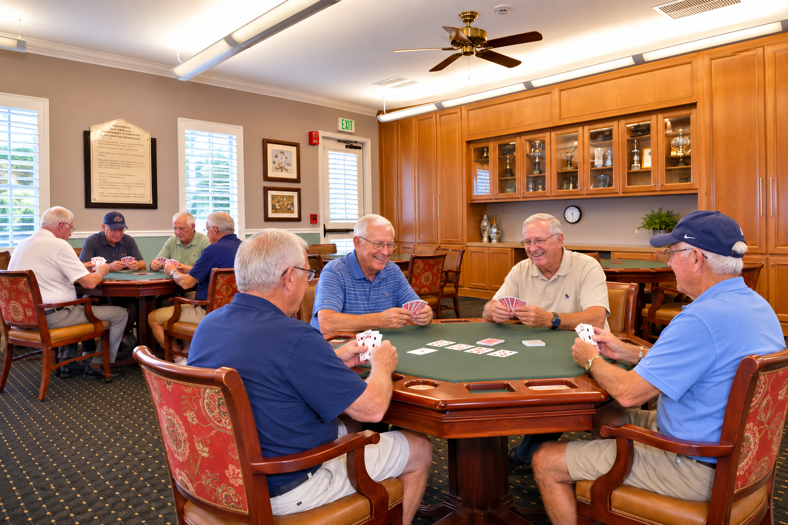 Residents enjoying card games and bridge at Four Seasons Murrieta