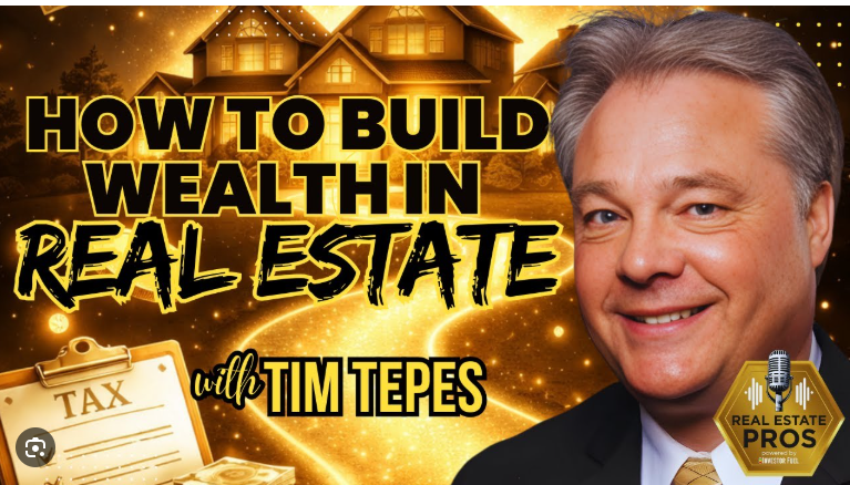 How to Build Wealth in Real Estate with Tim Tepes, 1031 exchange and investment strategy graphic