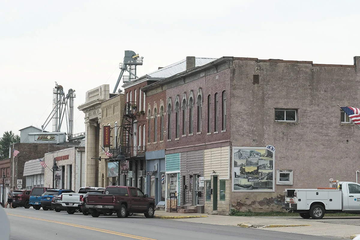 Sheridan Indiana historic Main Street with preserved architecture