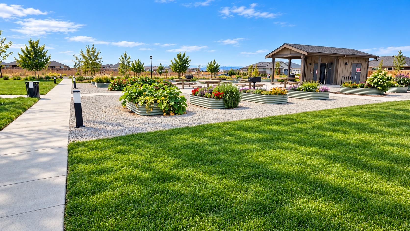 The community garden at Club Liberty, Summit at Liberty, Rio Vista