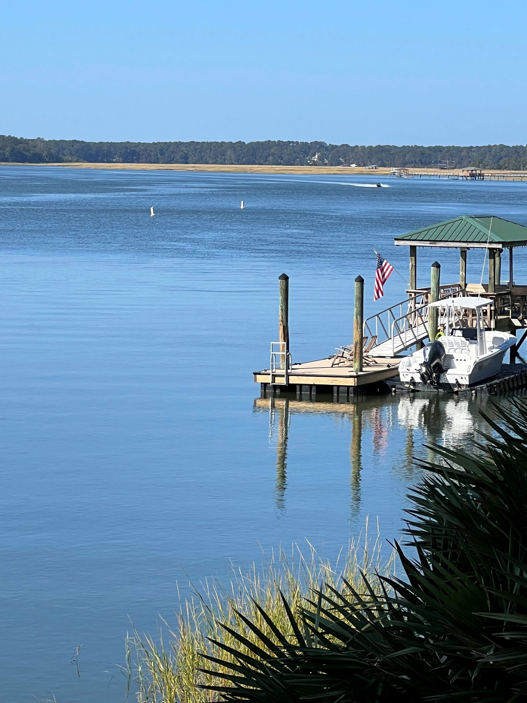 A dock on the May River in Bluffton, SC