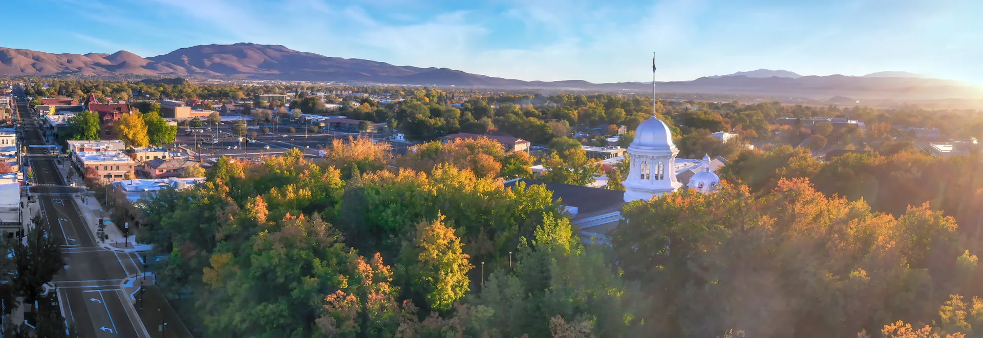 Carson City Nevada skyline with the state capitol dome