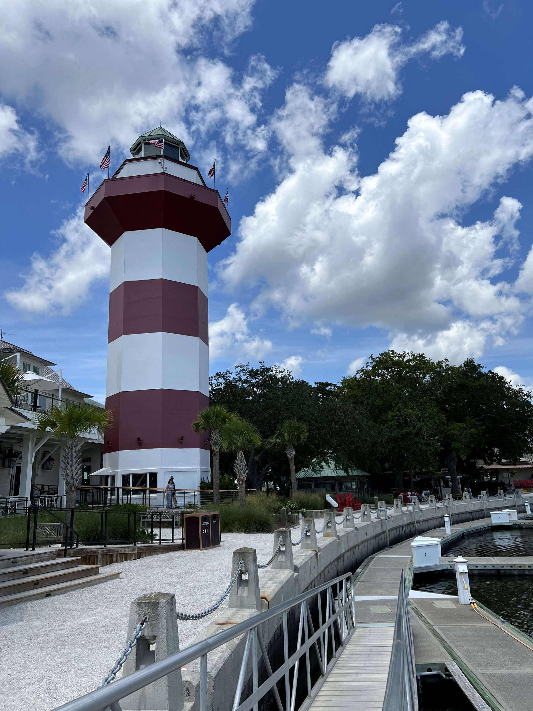 Harbour Town Lighthouse and marina boardwalk in Sea Pines, Hilton Head Island