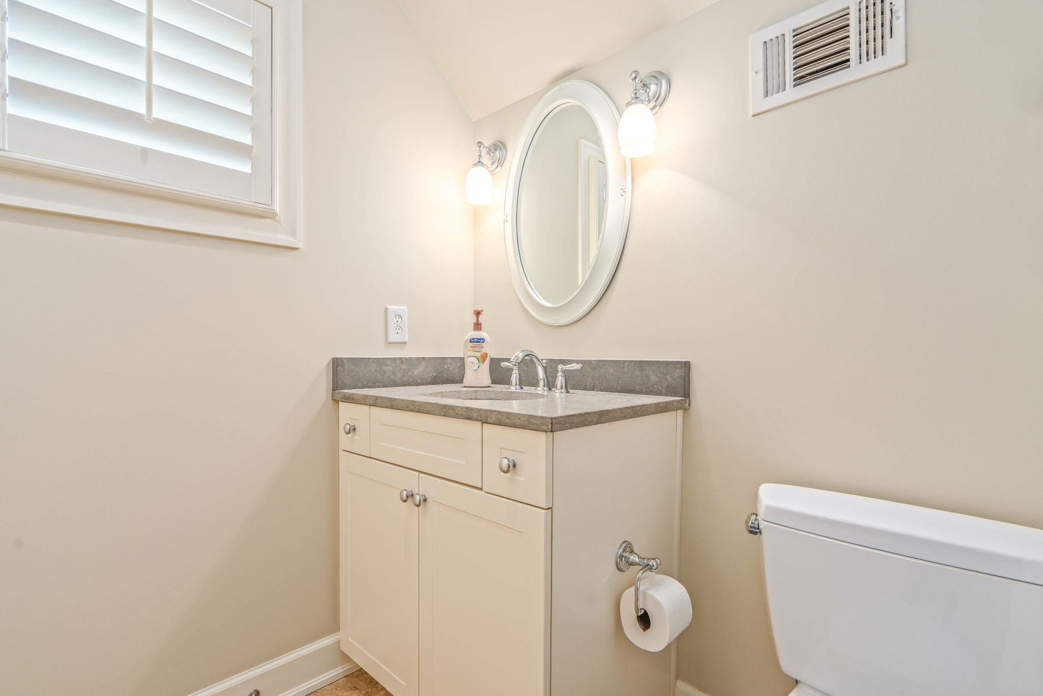 Guest bathroom with elegant fixtures