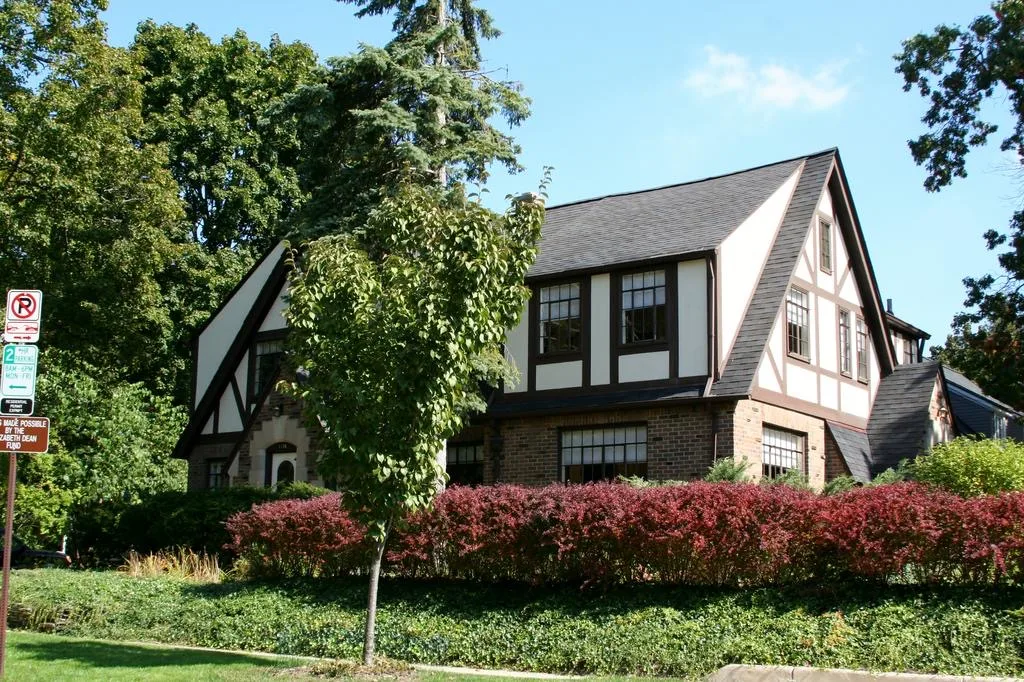 Tudor-style brick and timber home in Ann Arbor