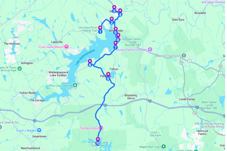 Shuman Point Hiking Trail along Lake Wallenpaupack