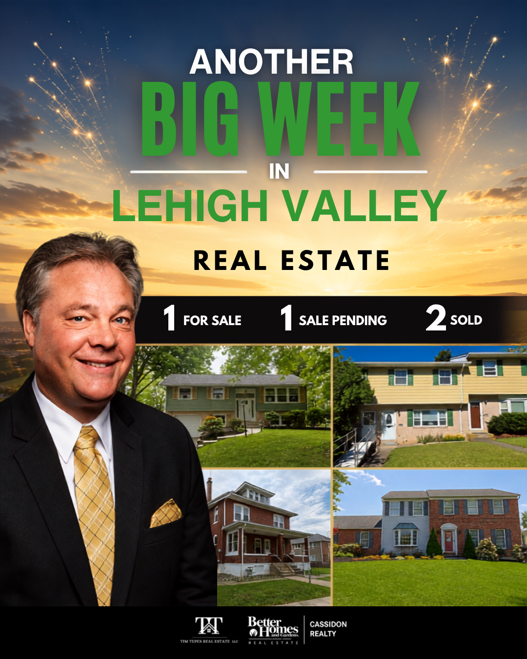 Another successful week in Lehigh Valley real estate with Tim Tepes featuring sold and pending properties