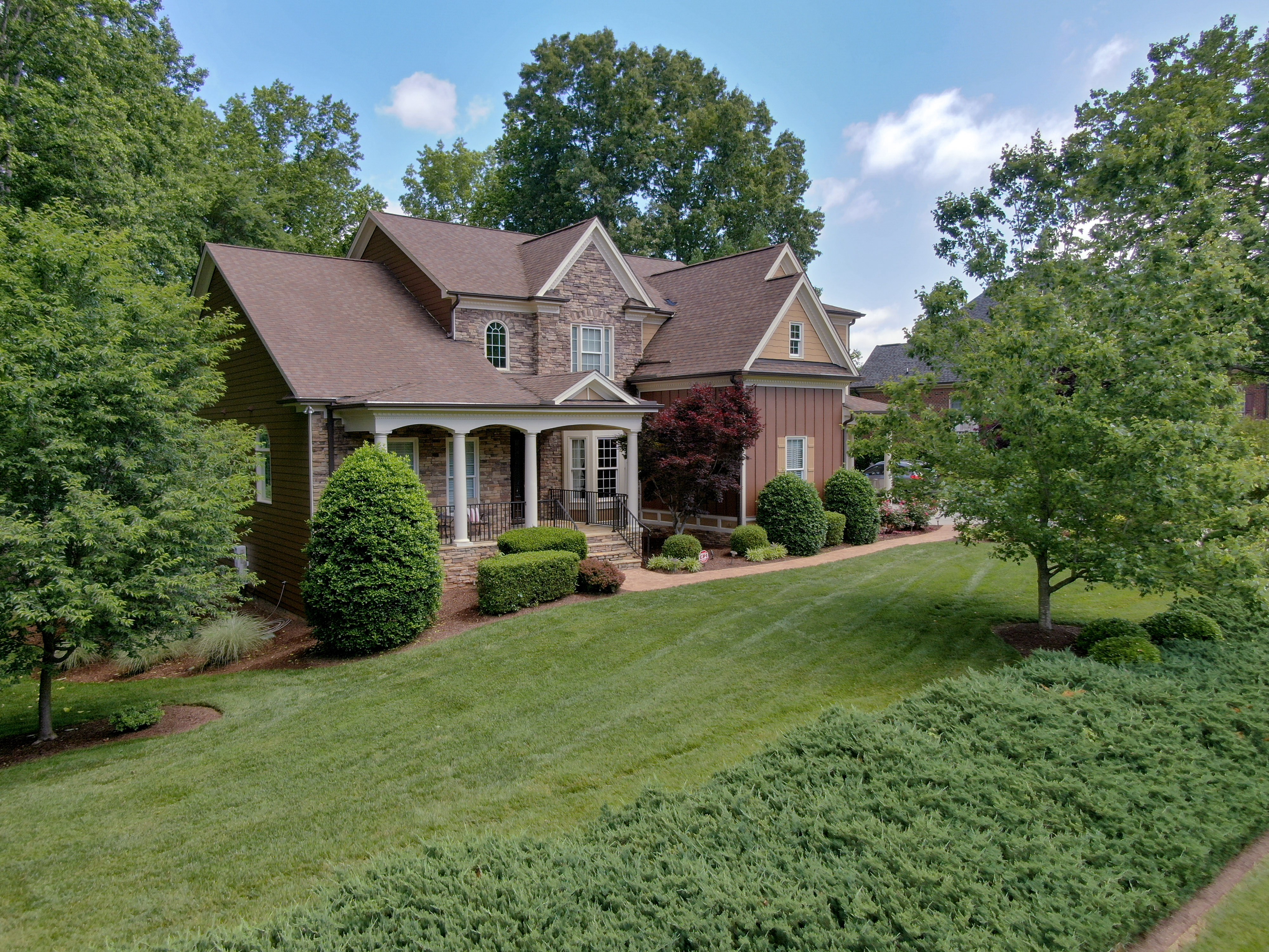 Aerial view of Raleigh NC residential neighborhood