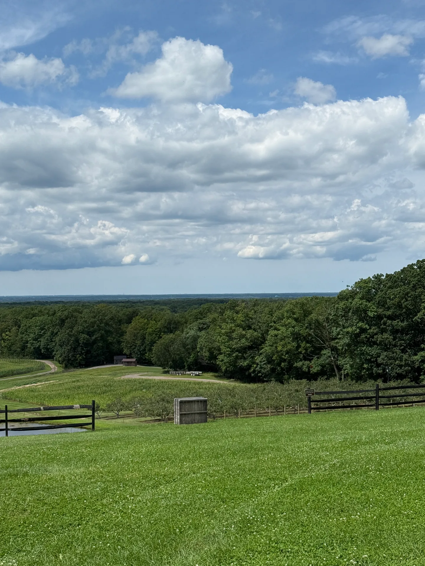 Orchard and valley view from Mapleside Farms in Brunswick, Ohio