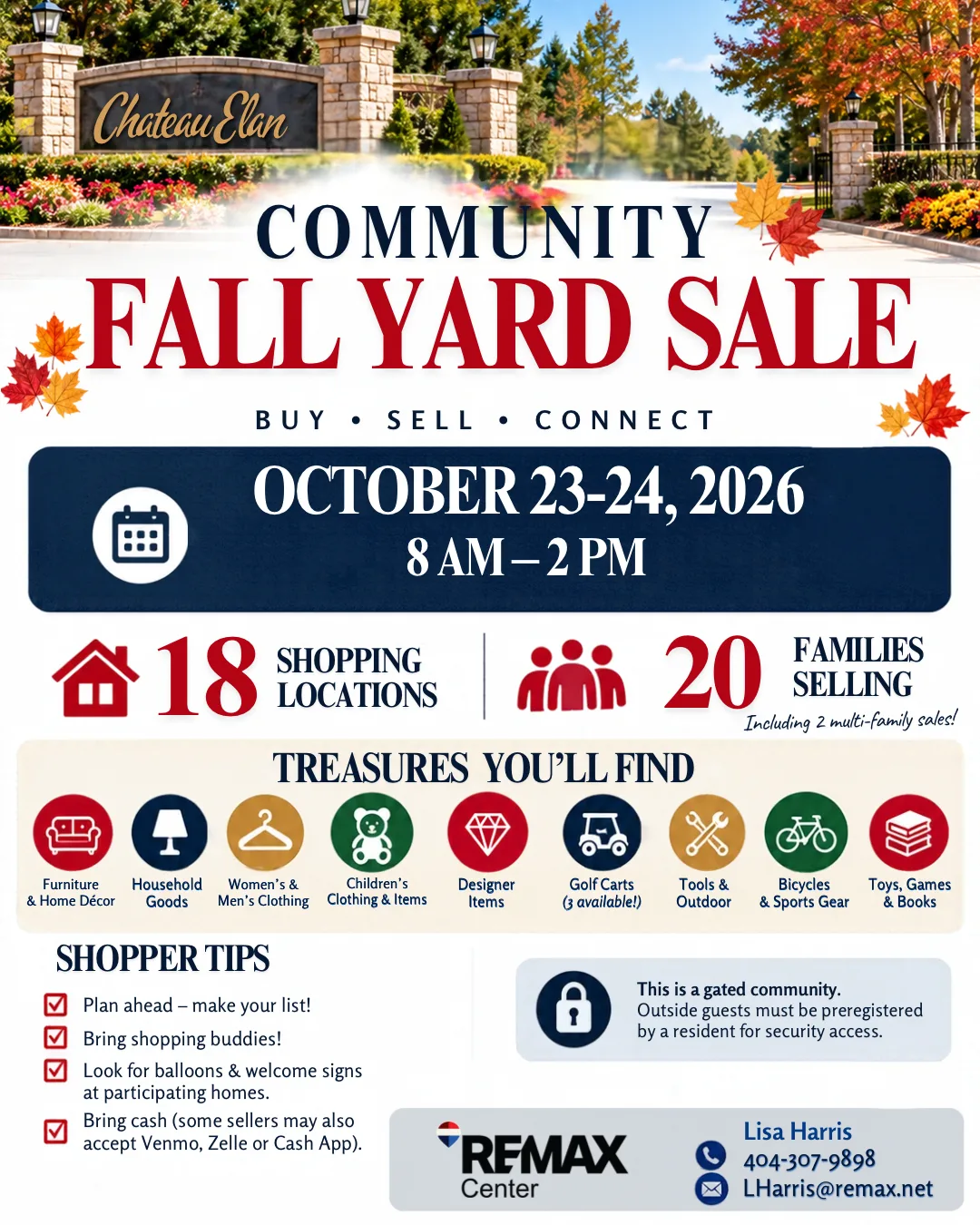 Chateau Elan Community Fall Yard Sale 2026 in Braselton, Georgia