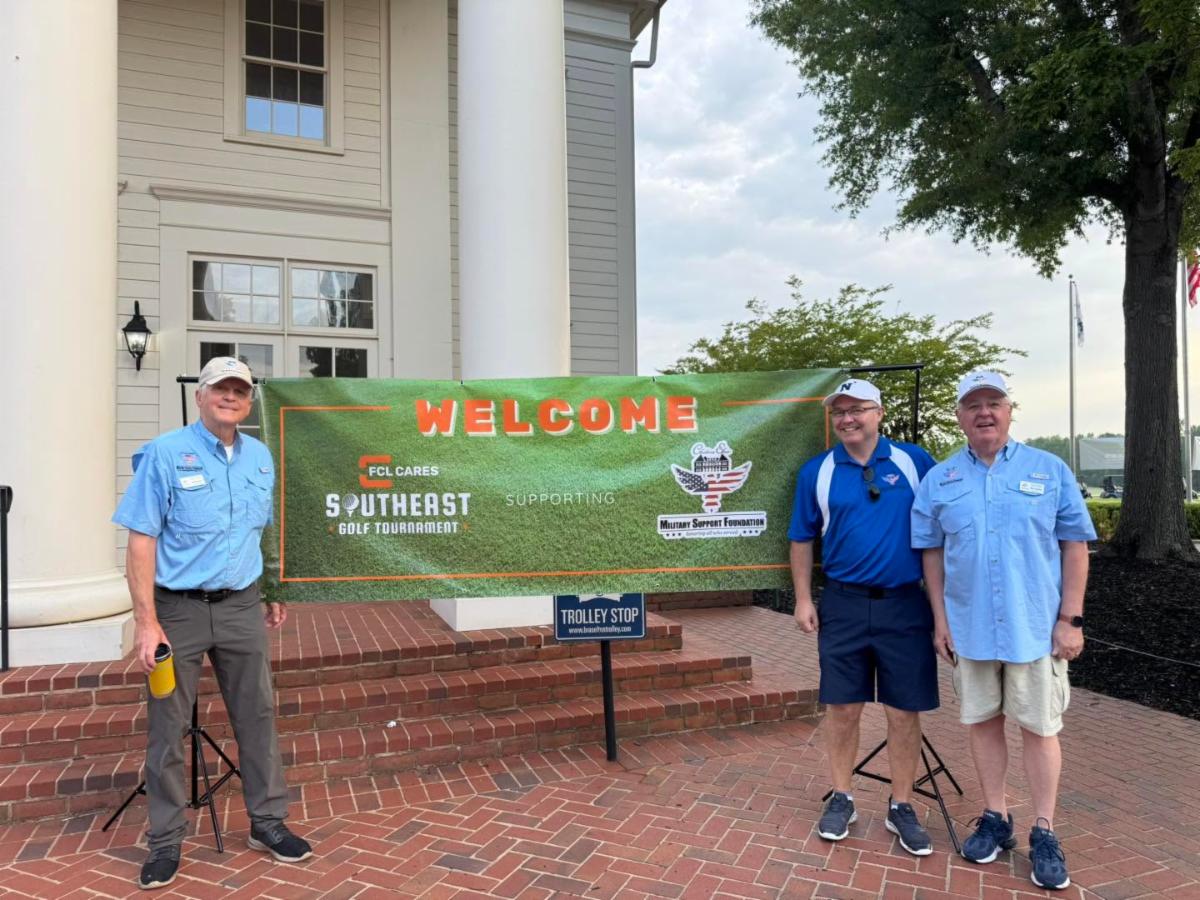 Golfers and volunteers at the Château Élan Military Support Foundation charity golf tournament on the championship course