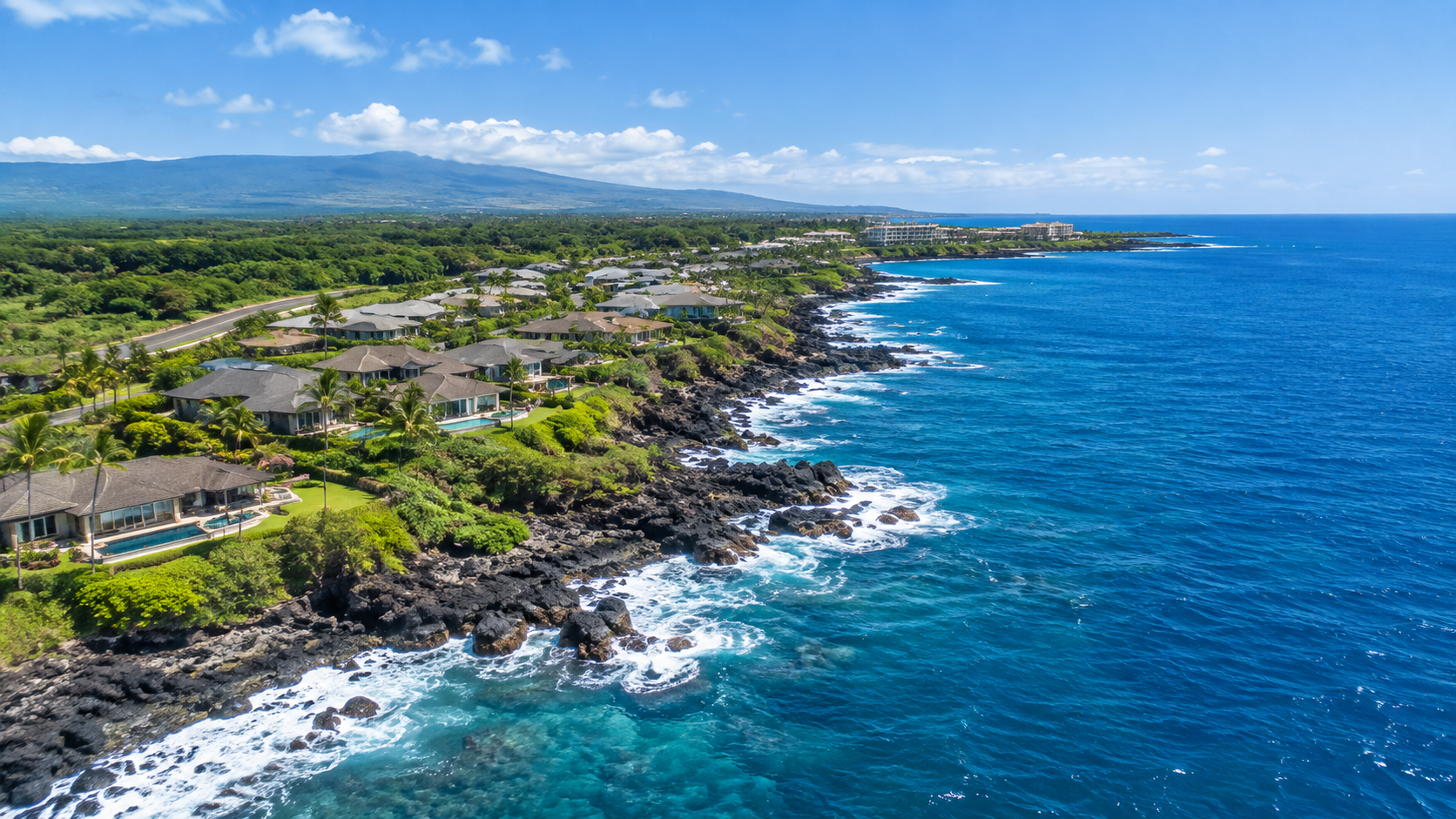 Coastline view of residential properties along the shore within the Special Management Area