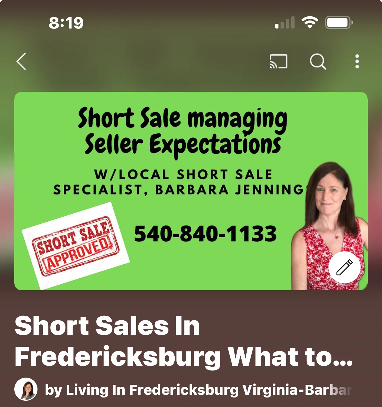 Short sale home Barbara Jennings helped close in the Fredericksburg region