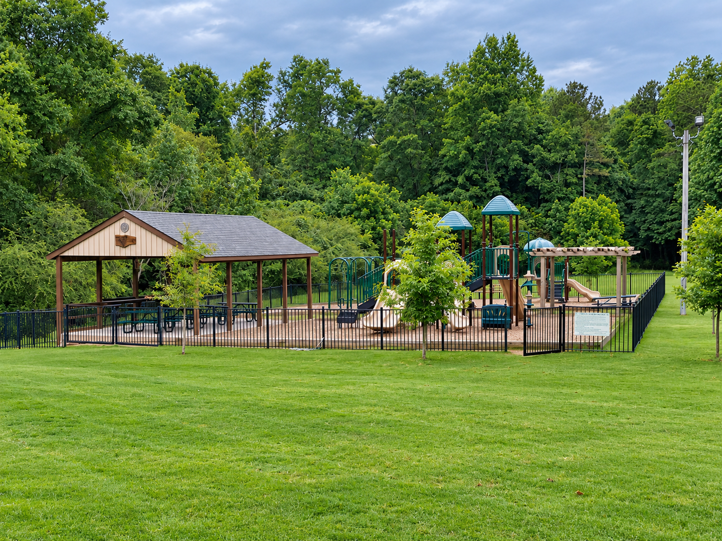 Neighborhood park playground in Moores Mill, Auburn, Alabama