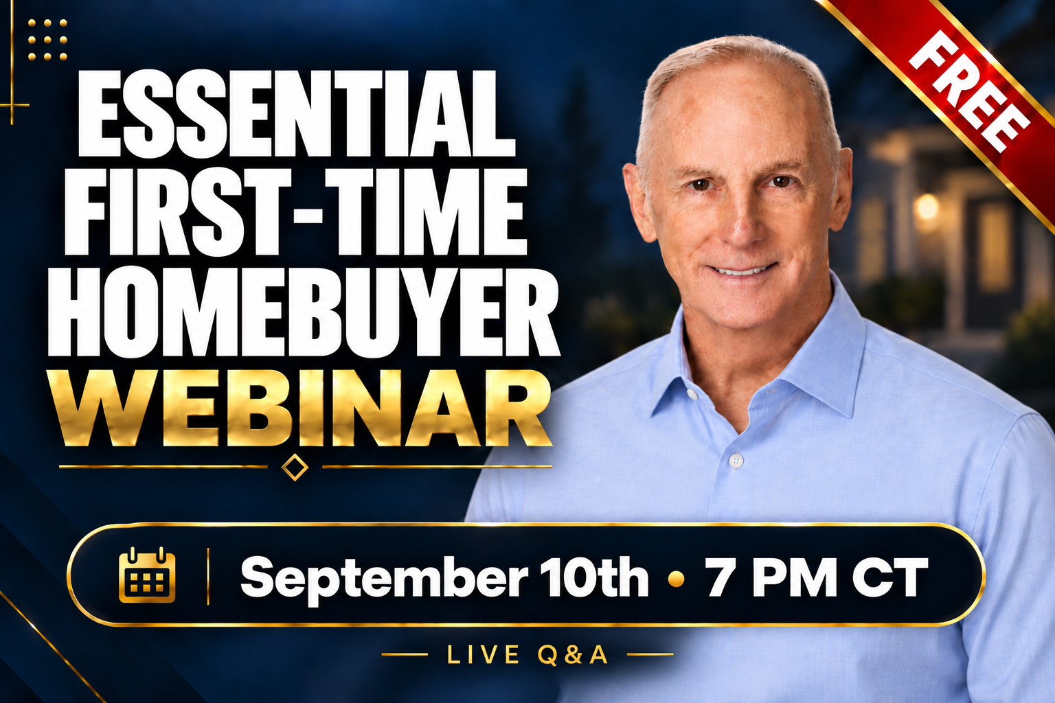 Patrick Kevin Fagan, The Mortgage Patriot's first-time homebuyer webinar banner