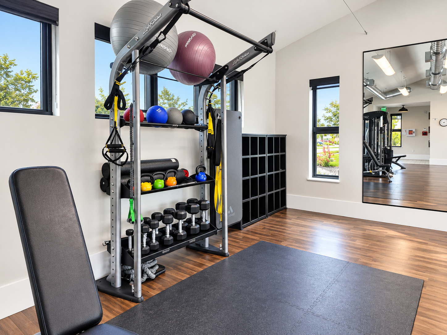 Strength and training area in the fitness center at Club Liberty, Summit at Liberty, Rio Vista