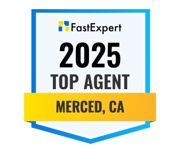 FastExpert Top Agent 2025, Merced CA award badge