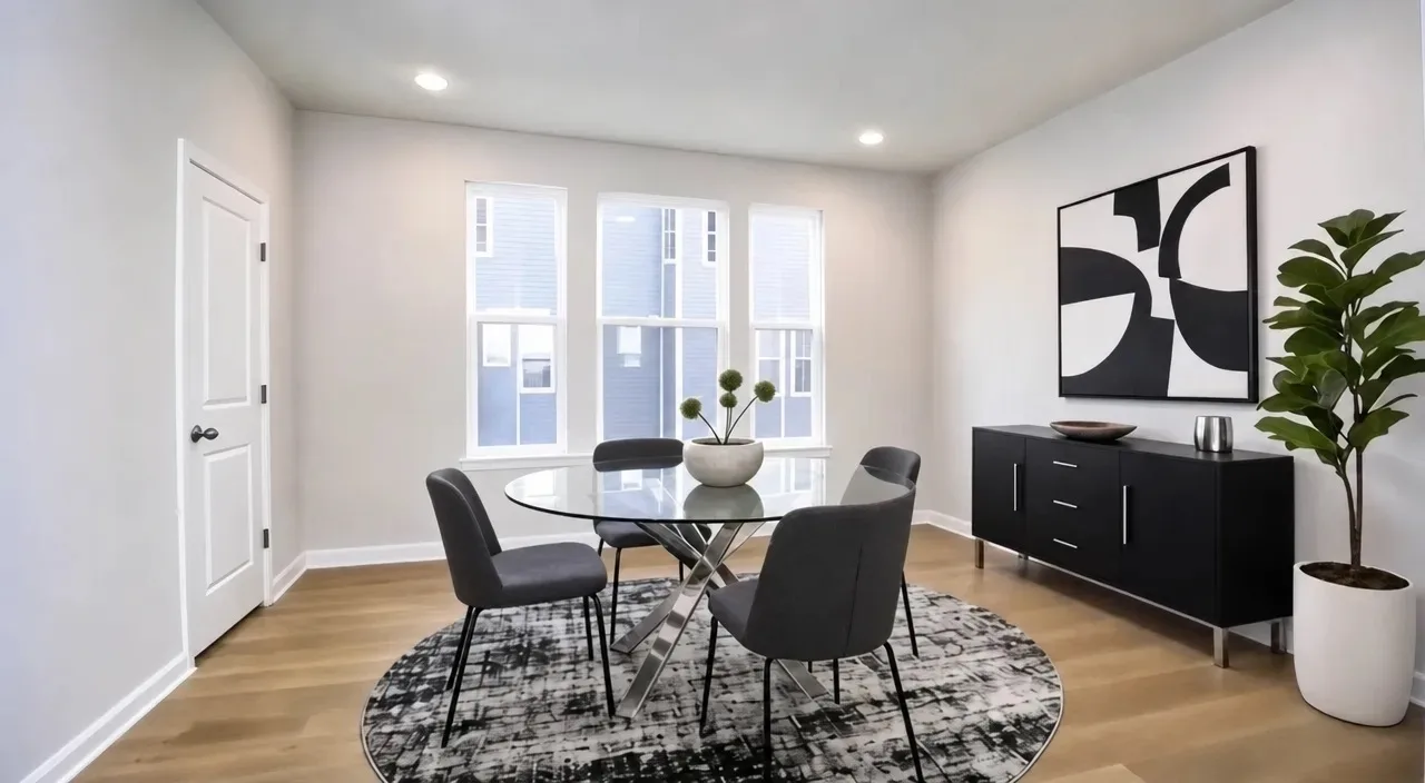 Dining area with room for a full table and buffet