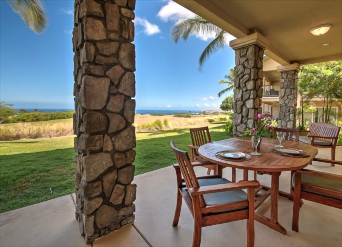 A view from the lānai of a vacation rental on the Mauna Kea resort