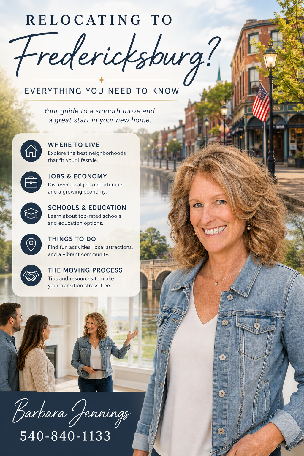 Relocating to Fredericksburg Virginia downtown skyline and Rappahannock River