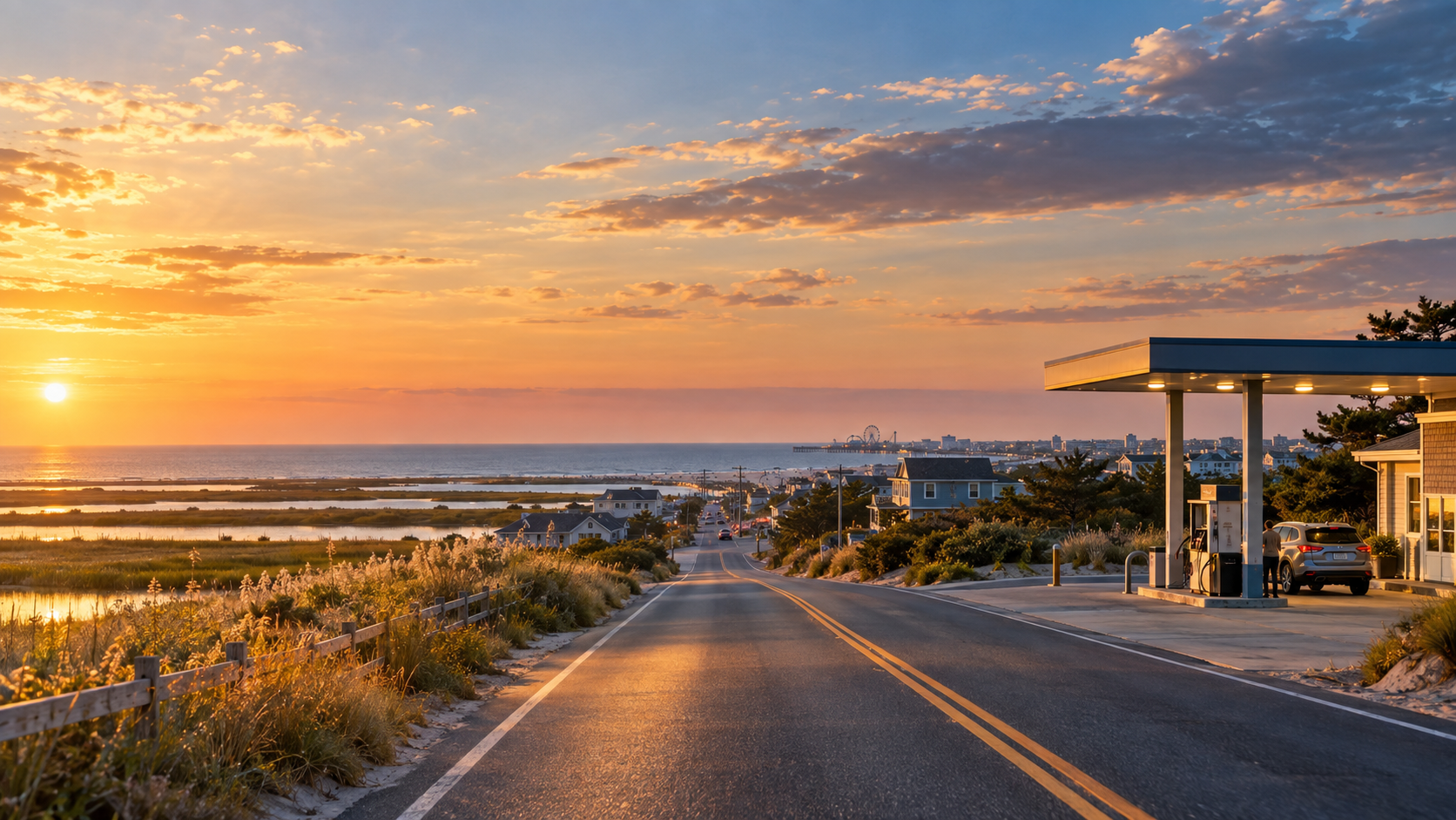 Graphic about gas prices at the Jersey Shore and across New Jersey