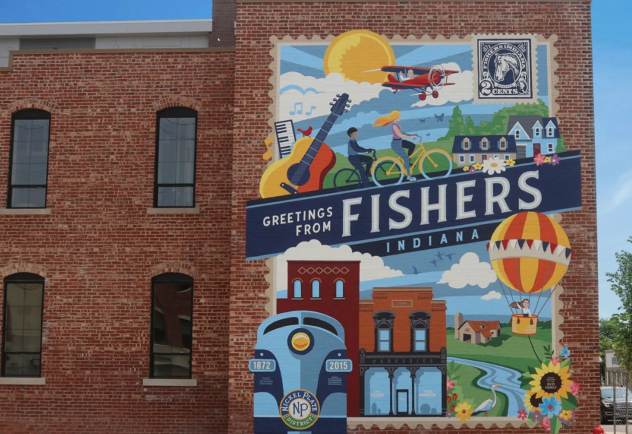 Scenic view of Fishers Indiana with community surroundings