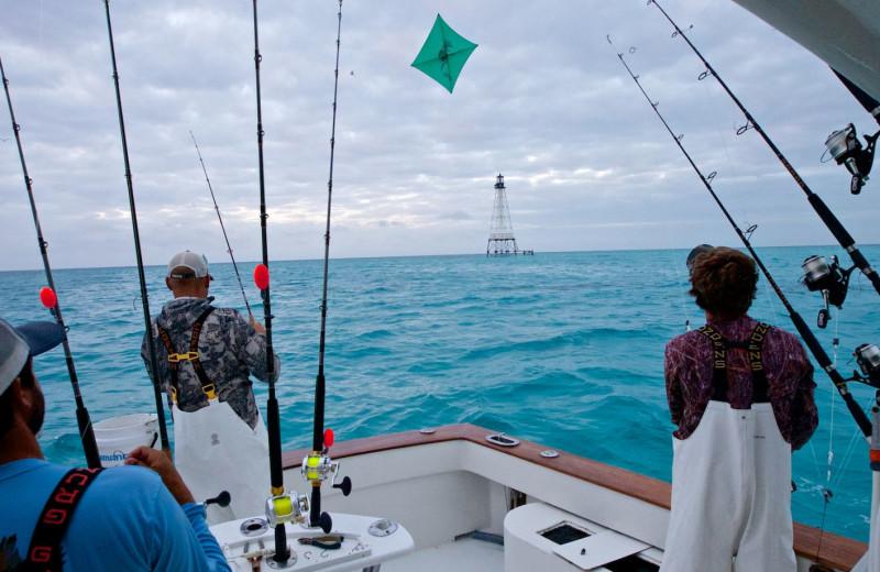 Angler casting a line on a backcountry flats fishing charter in Islamorada, Florida Keys