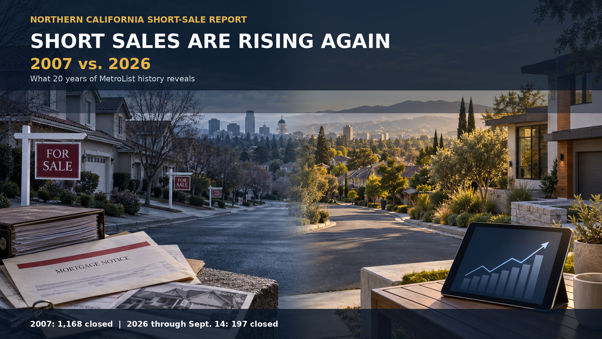 Northern California short-sale report comparing MetroList closings in 2006, 2007 and 2026