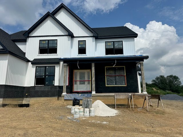 Active construction site with building activity
