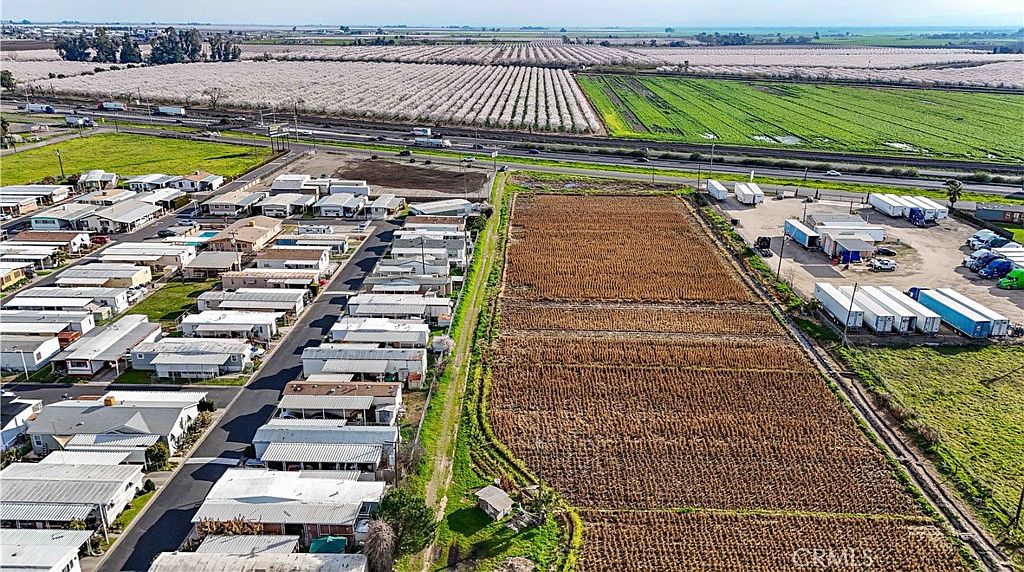 Aerial view of the commercial zoned portion fronting Highway 99