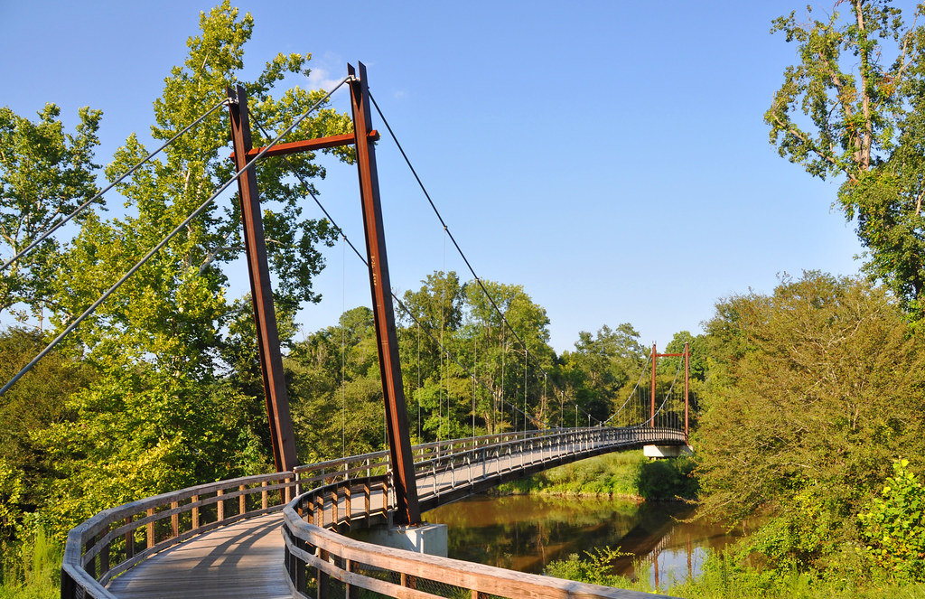 Neuse River Greenway trail running through Raleigh, NC - part of over 140 miles of connected greenway trails