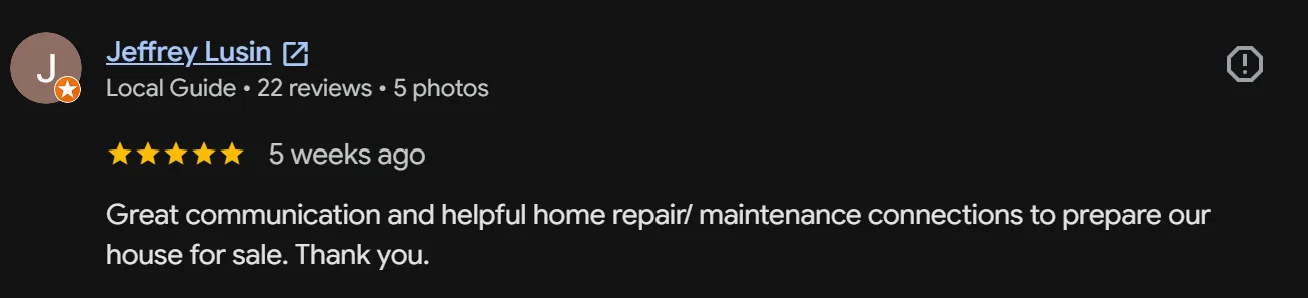 Google review screenshot from a client of the Penner Group