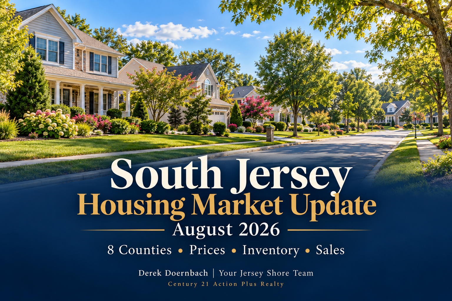 South Jersey housing market update graphic for August 2026
