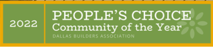 Dallas Builders Association People's Choice Community of the Year 2022 award badge