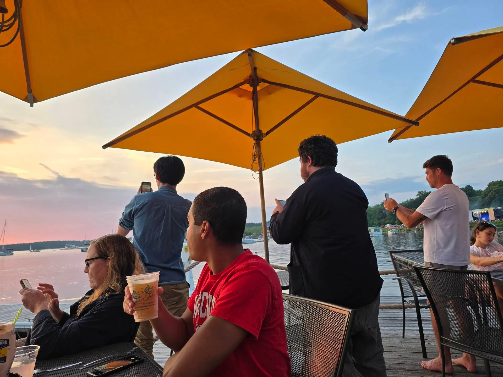 Capturing the sunset from the Burlington waterfront with friends on a beautiful Lake Champlain evening