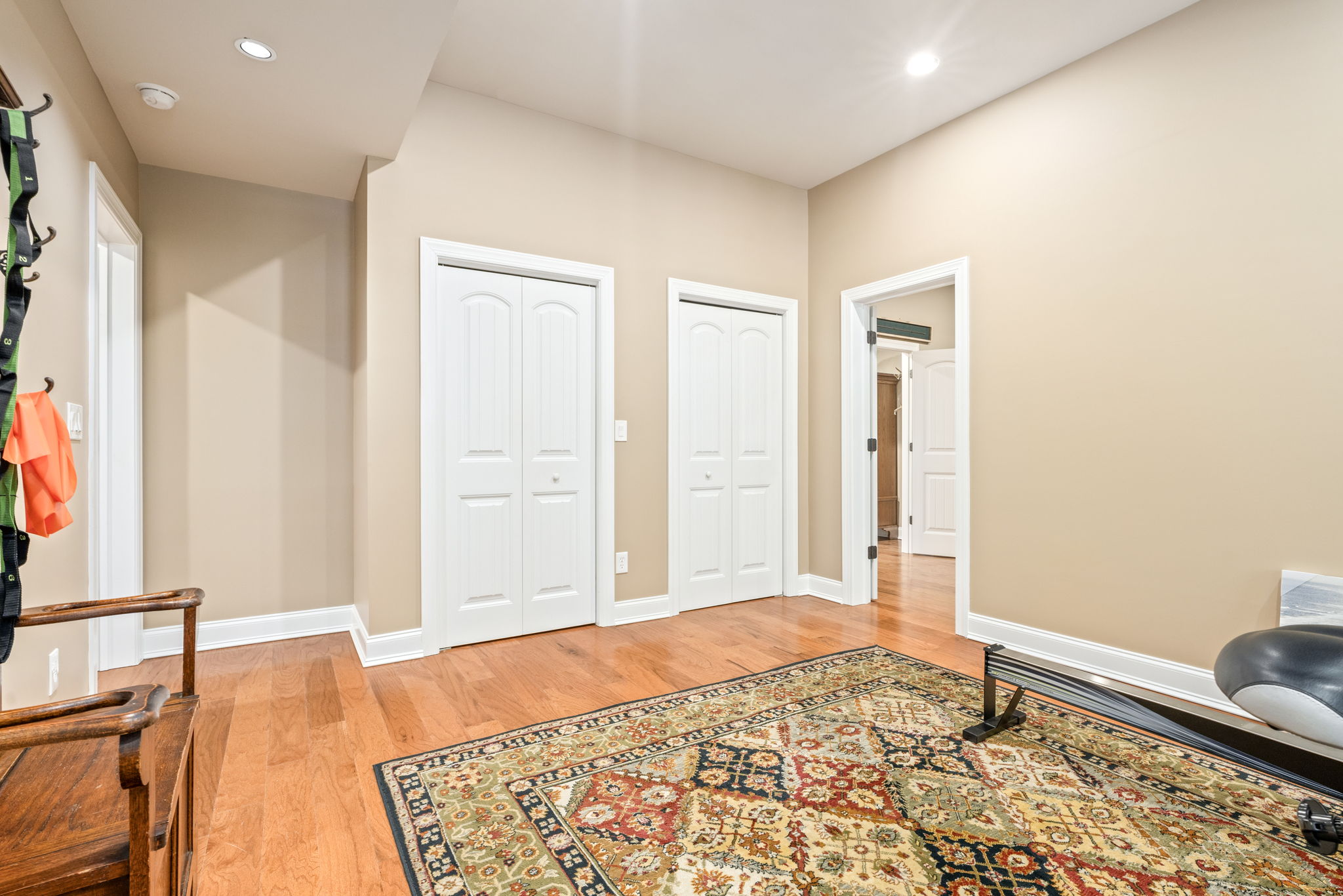 Hallway with hardwood floors