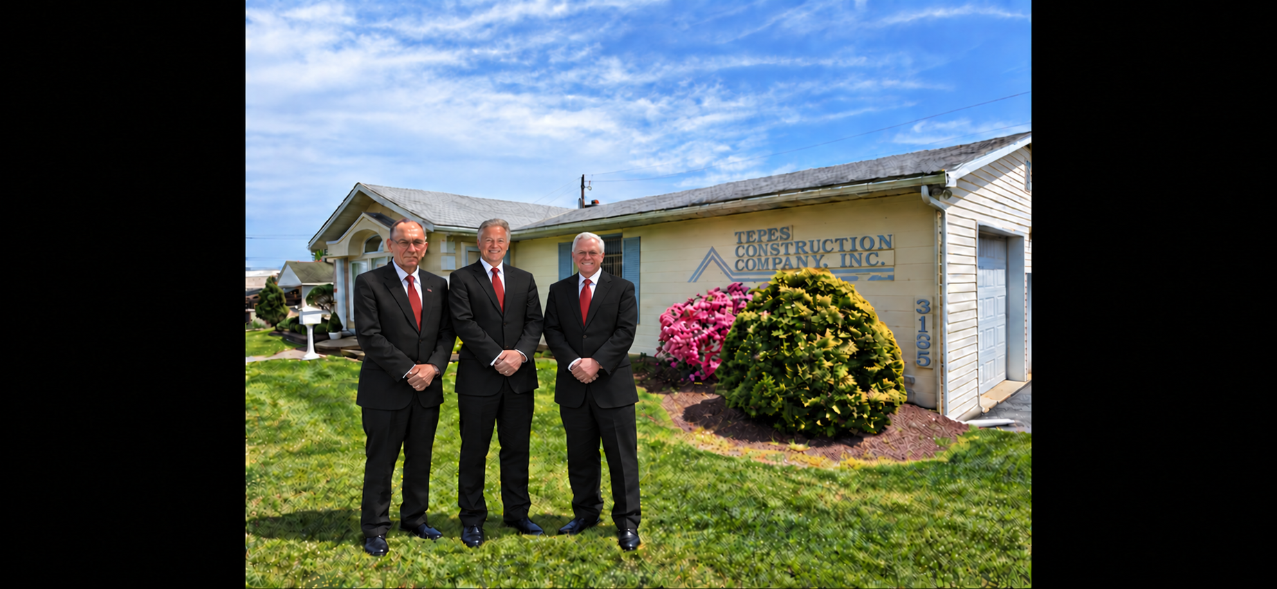In front of the Tepes Construction Company office, three generations of a family that has served the Lehigh Valley since 1950