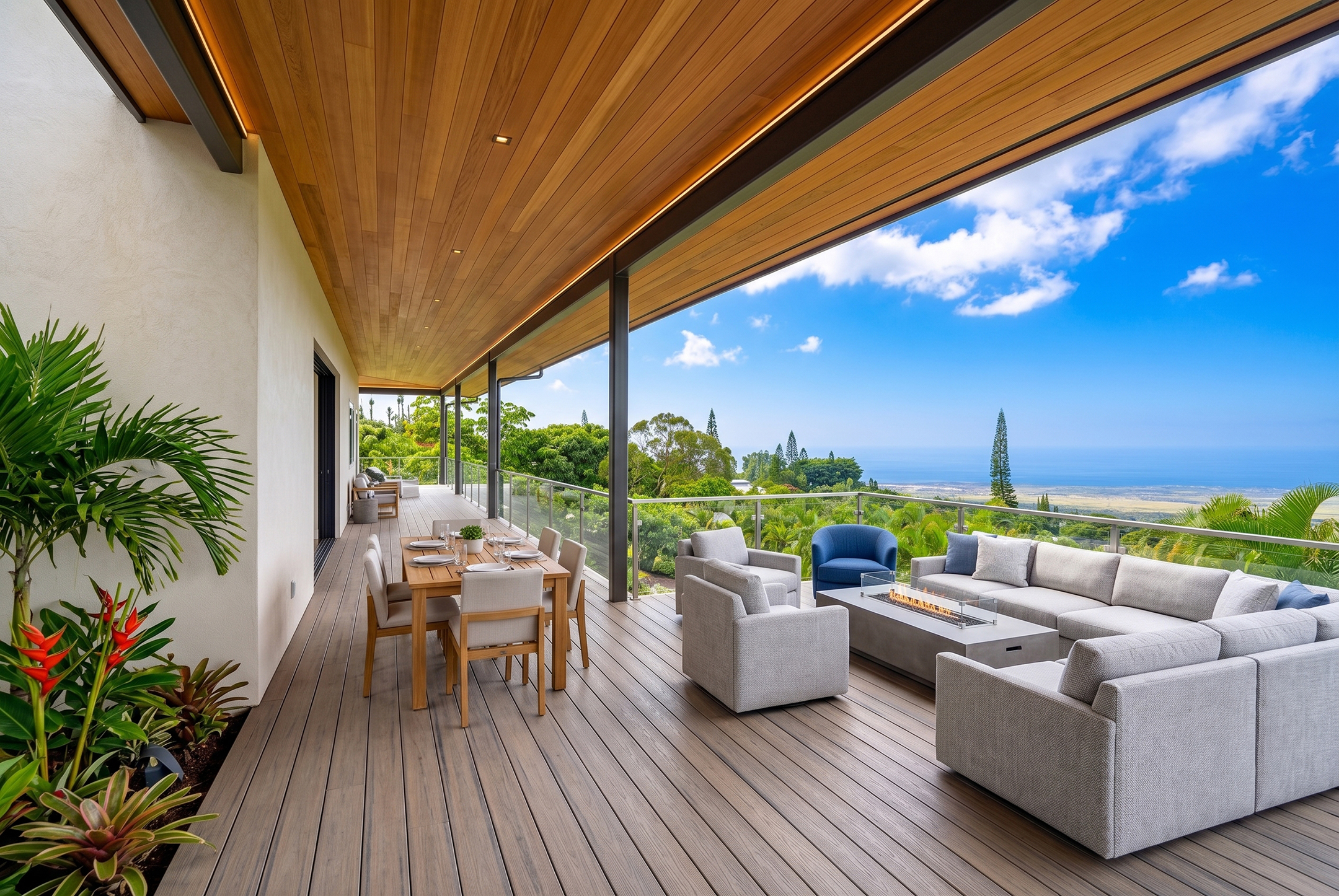 The view from a modern Kona Palisades home