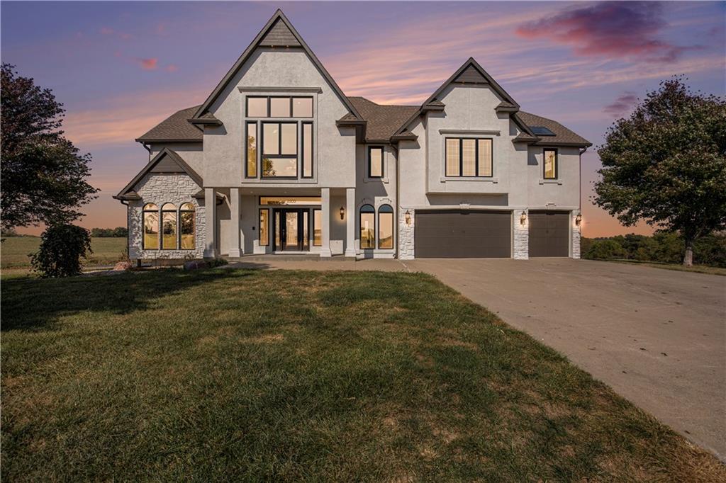 Luxury estate on 20 acres in Platte County, Kansas City with pond and mature trees